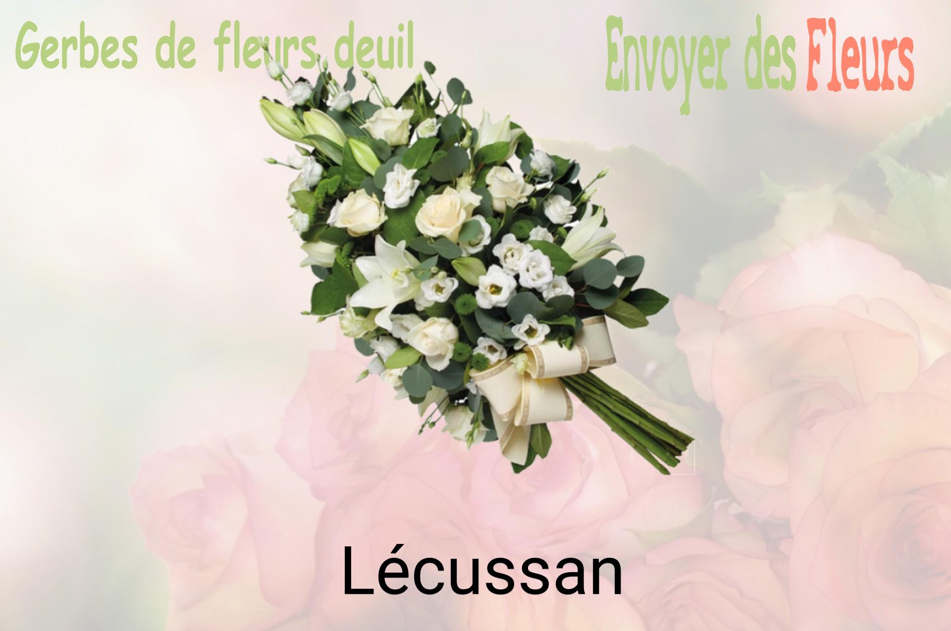 Gerbe de fleurs de deuil livrée à Lécussan